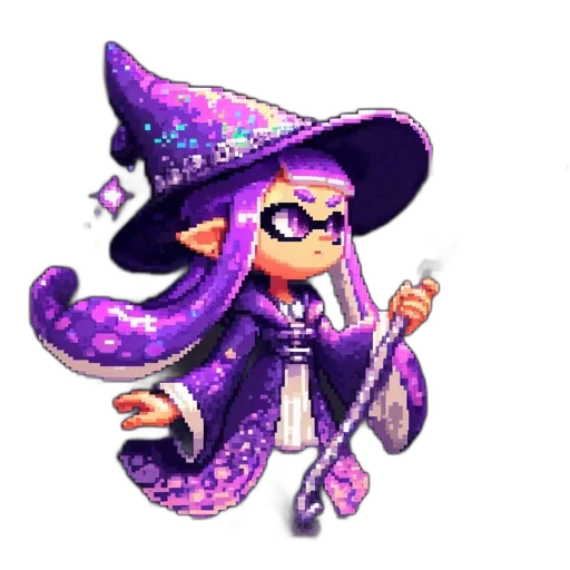 dress, staff, weapon, hat transparent PNG cut-out