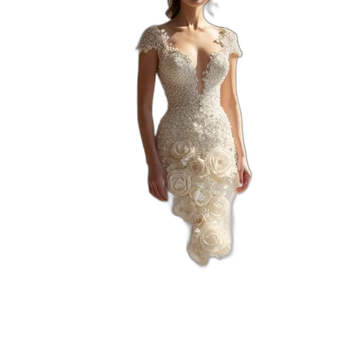 dress, jewelry, crown, 3d render transparent PNG cut-out