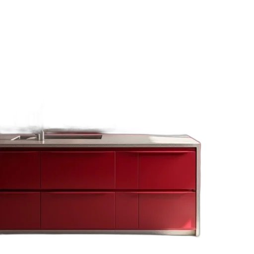 furniture, 3d render, photorealistic, red transparent PNG cut-out