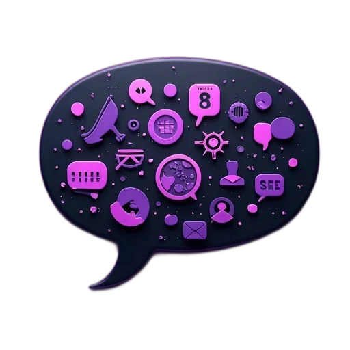 purple, black, image, speech transparent PNG cut-out