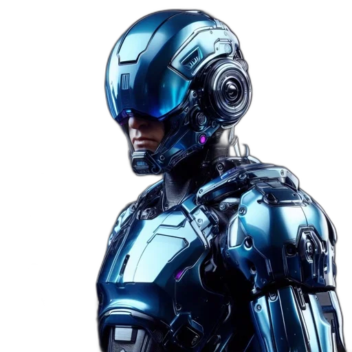robot, concept art, cyberpunk, 3d render transparent PNG cut-out
