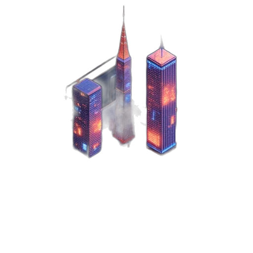 building, weapon, cyberpunk, vaporwave transparent PNG cut-out