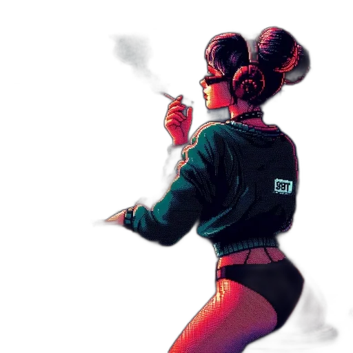 jacket, robot, weapon, cyberpunk transparent PNG cut-out