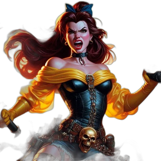 comic book art, fantasy art, concept art, fierce transparent PNG cut-out