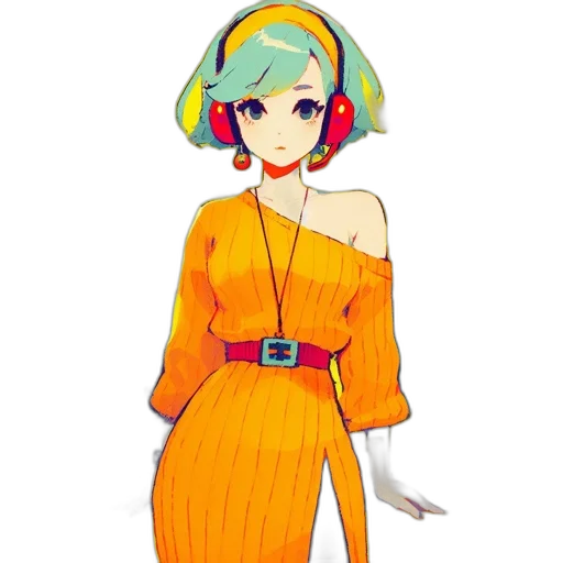 dress, staff, jewelry, hat transparent PNG cut-out