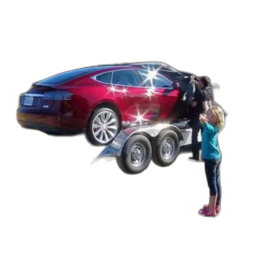 car, robot, 3d render, red transparent PNG cut-out