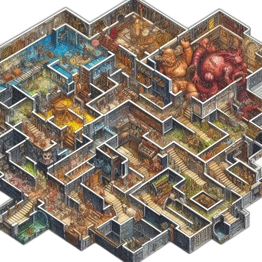 concept art, pixel art, fantasy art, isometric transparent PNG cut-out