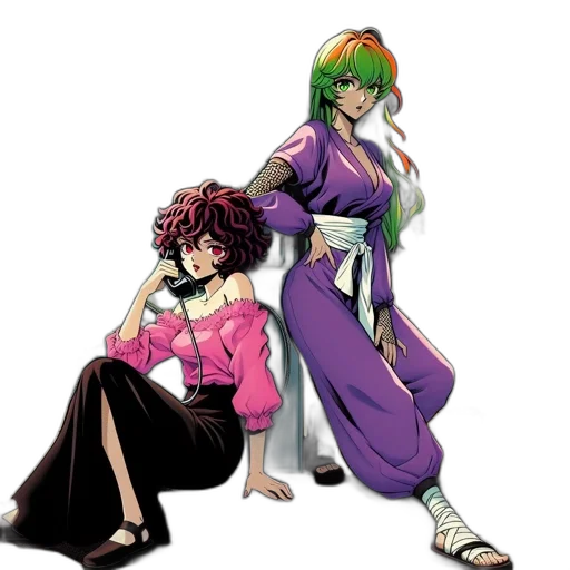 concept art, anime, vaporwave, comic book art transparent PNG cut-out
