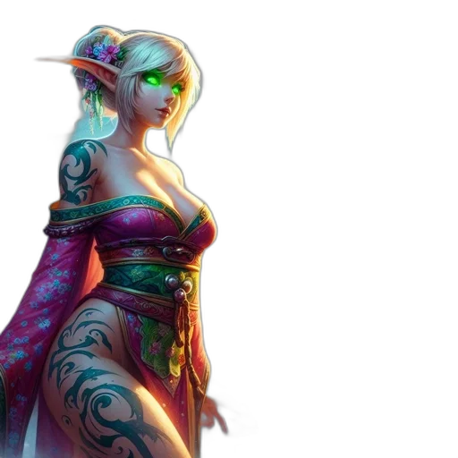 dress, fantasy art, concept art, cyberpunk transparent PNG cut-out