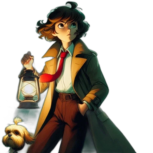jacket, staff, mask, concept art transparent PNG cut-out