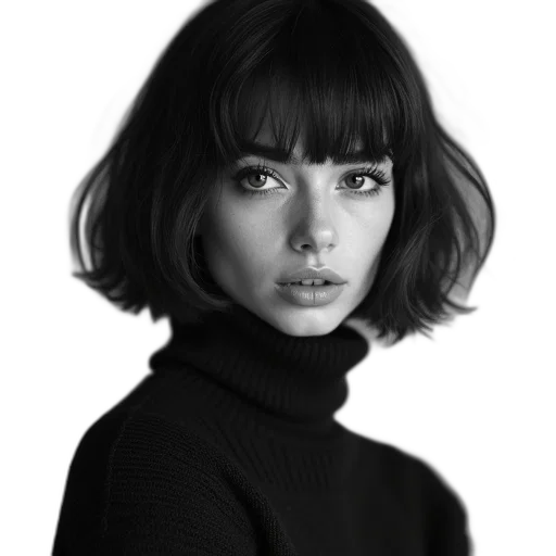 face, hair, jacket, hat transparent PNG cut-out