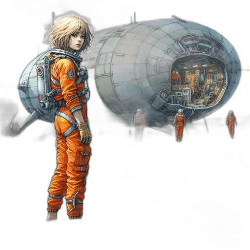 jacket, concept art, comic book art, fantasy art transparent PNG cut-out