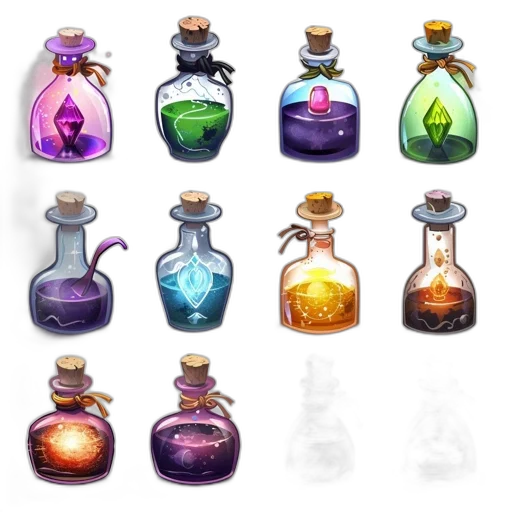 bottle, jewelry, concept art, fantasy art transparent PNG cut-out