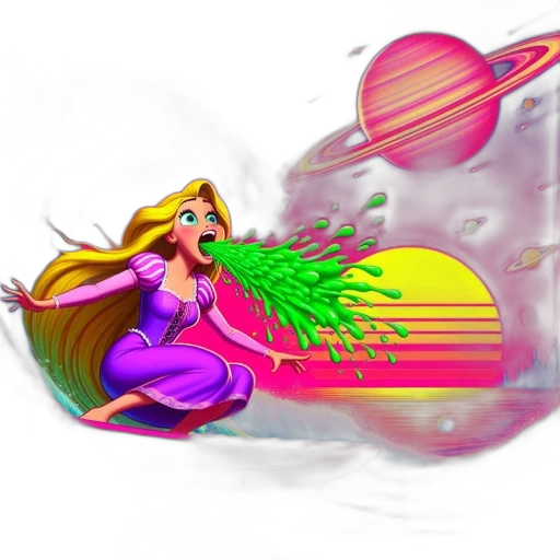fantasy art, concept art, 3d render, vaporwave transparent PNG cut-out