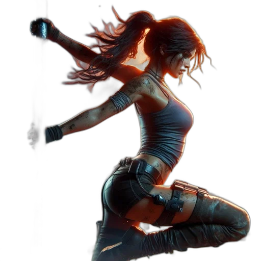 concept art, comic book art, fantasy art, cyberpunk transparent PNG cut-out