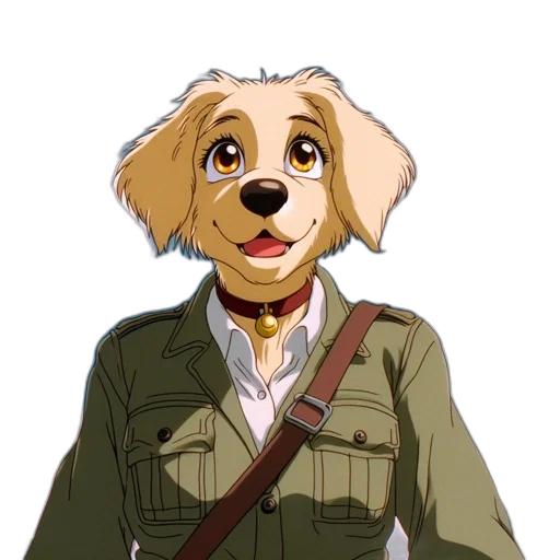 jacket, staff, animal, anime transparent PNG cut-out