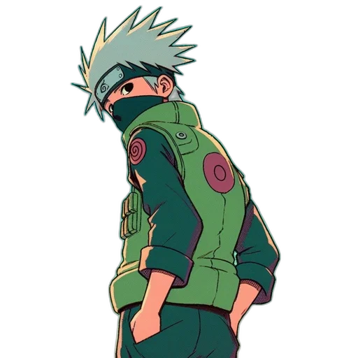 jacket, mask, weapon, staff transparent PNG cut-out