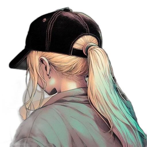 hat, jacket, hair, face transparent PNG cut-out