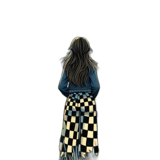 dress, jacket, hair, shoes transparent PNG cut-out