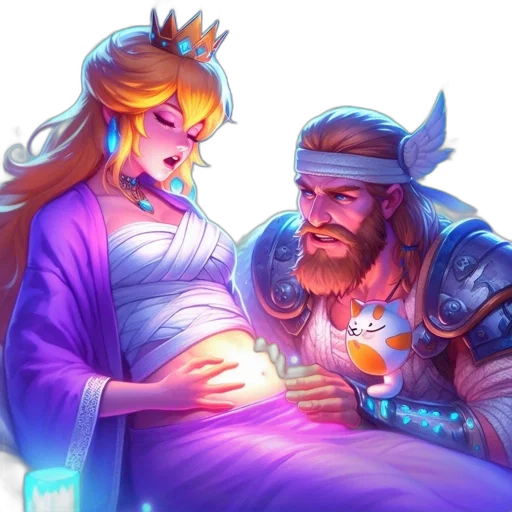 crown, fantasy art, concept art, vaporwave transparent PNG cut-out
