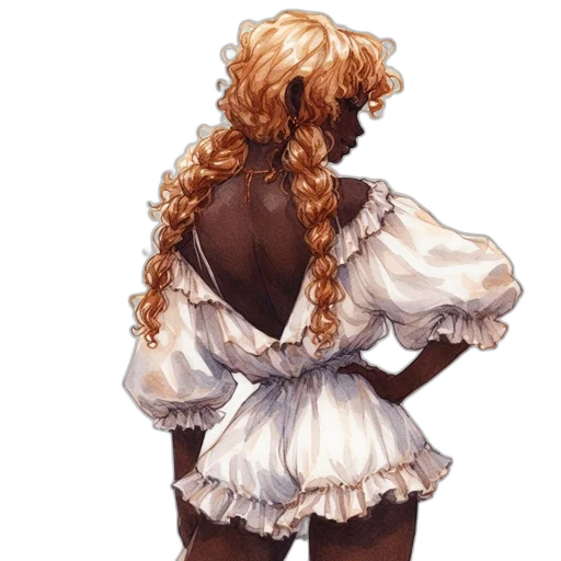 dress, hair, concept art, fantasy art transparent PNG cut-out