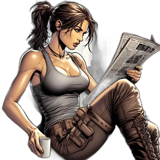 comic book art, concept art, cartoon, fantasy art transparent PNG cut-out