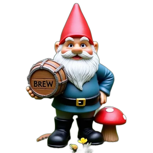 3d render, photorealistic, garden, gnome transparent PNG cut-out