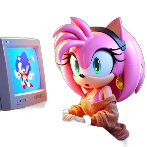 3d render, concept art, vaporwave, pixel art transparent PNG cut-out