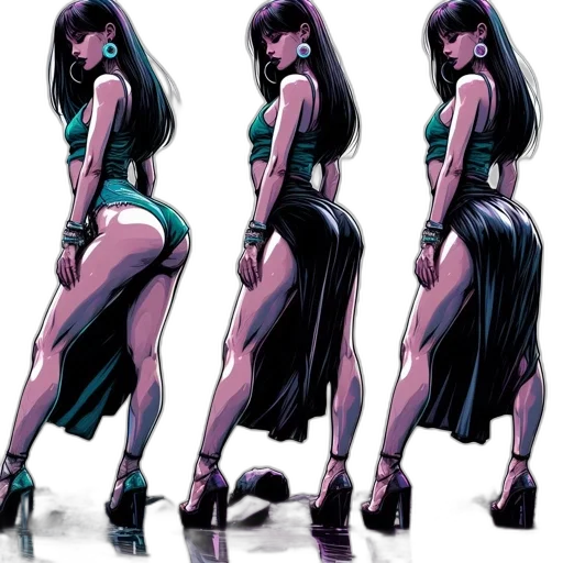 comic book art, concept art, cartoon, cyberpunk transparent PNG cut-out
