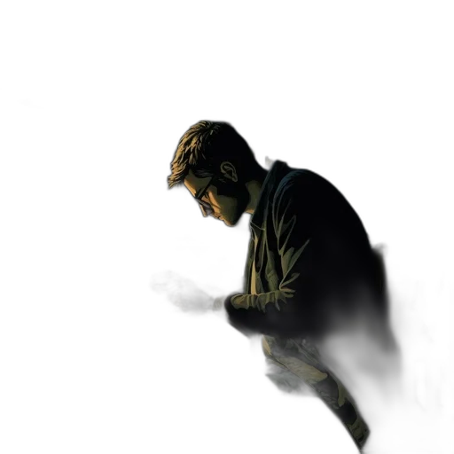 jacket, face, weapon, creature transparent PNG cut-out