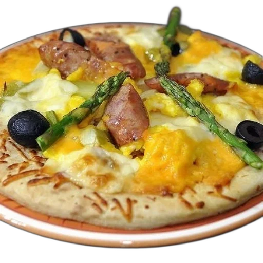 food, pizza, asparagus, sausage transparent PNG cut-out