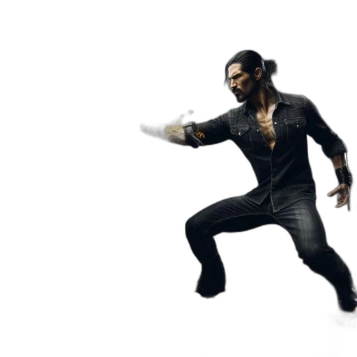 jacket, staff, concept art, 3d render transparent PNG cut-out