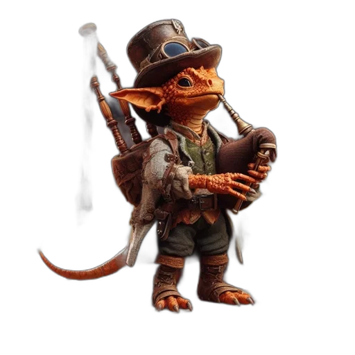 dragon, staff, hat, creature transparent PNG cut-out