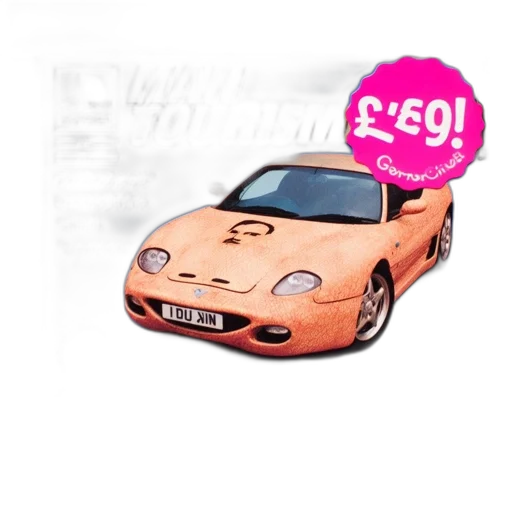car, 3d render, vaporwave, photorealistic transparent PNG cut-out