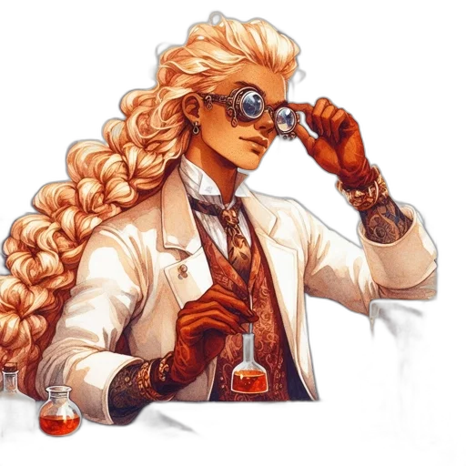 staff, jacket, hair, concept art transparent PNG cut-out