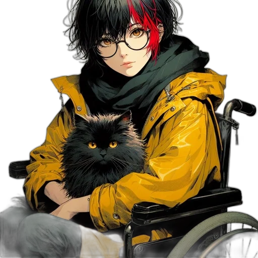 animal, anime, photorealistic, fantasy art transparent PNG cut-out