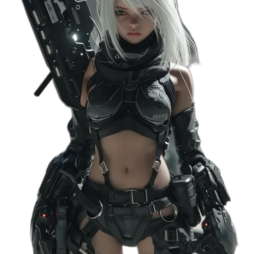 robot, weapon, jacket, sword transparent PNG cut-out