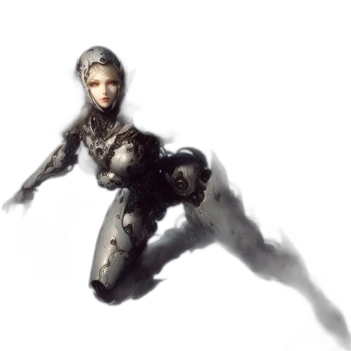 robot, weapon, concept art, 3d render transparent PNG cut-out