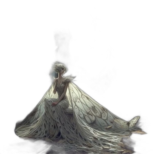 dress, crown, dragon, creature transparent PNG cut-out