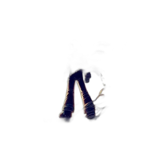 shoes, hair, crown, staff transparent PNG cut-out