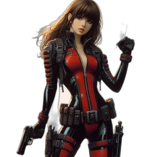 weapon, jacket, concept art, cyberpunk transparent PNG cut-out