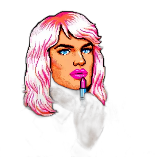 face, vaporwave, pixel art, concept art transparent PNG cut-out