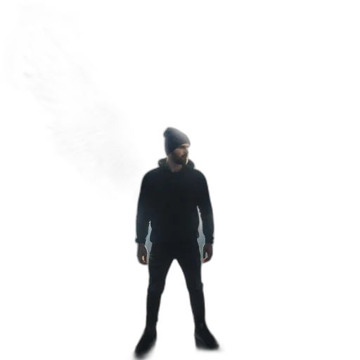 jacket, staff, mask, creature transparent PNG cut-out