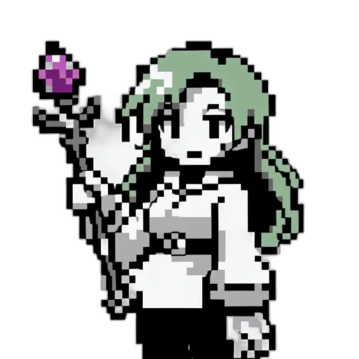 staff, weapon, flower, pixel art transparent PNG cut-out