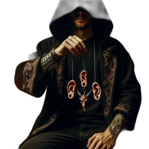 jacket, face, concept art, photorealistic transparent PNG cut-out