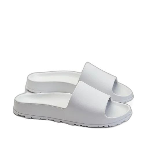 shoes, white, rubber, sliders transparent PNG cut-out