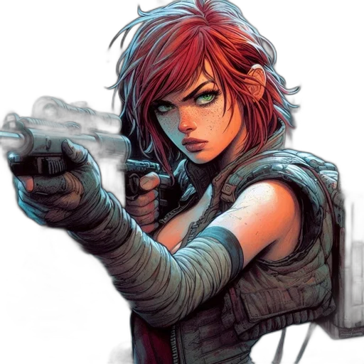 weapon, comic book art, concept art, cyberpunk transparent PNG cut-out