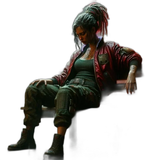 jacket, weapon, cyberpunk, concept art transparent PNG cut-out