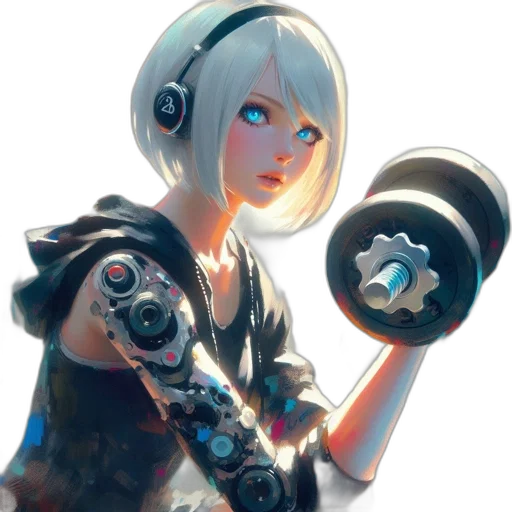 robot, weapon, staff, face transparent PNG cut-out