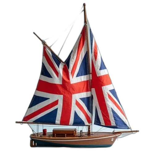 3d render, photorealistic, model, sailboat transparent PNG cut-out
